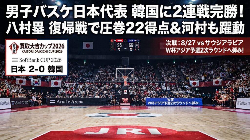 男子バスケ日本代表、韓国に2連戦完勝！W杯アジア予選2次ラウンドへ弾みをつける