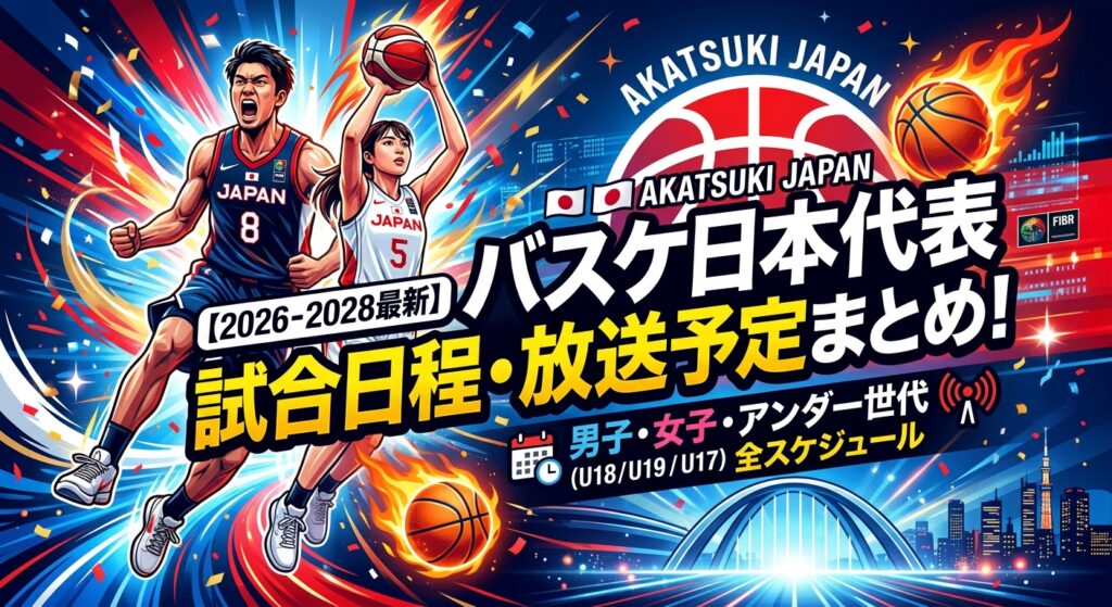 【2026-2028最新】バスケ日本代表の試合日程・放送予定まとめ！男子・女子・アンダー世代の国際大会を徹底解説
