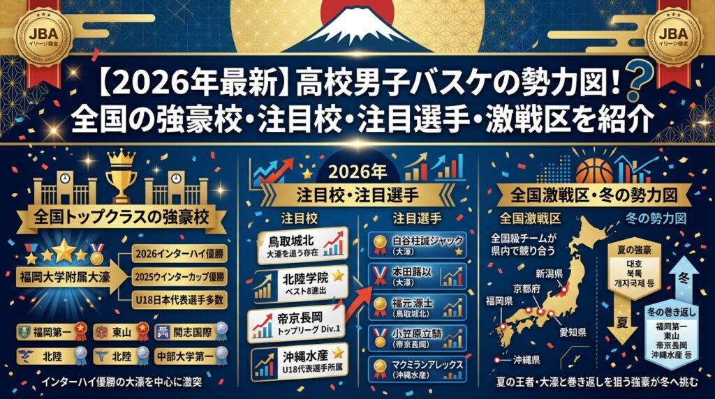 【2026年最新】高校男子バスケの勢力図！全国の強豪校・注目校・注目選手・激戦区を紹介