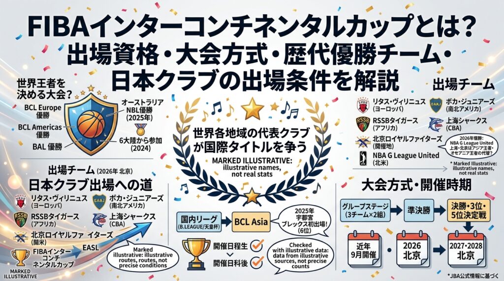 FIBAインターコンチネンタルカップとは？出場資格・大会方式・歴代優勝チーム・日本クラブの出場条件を解説