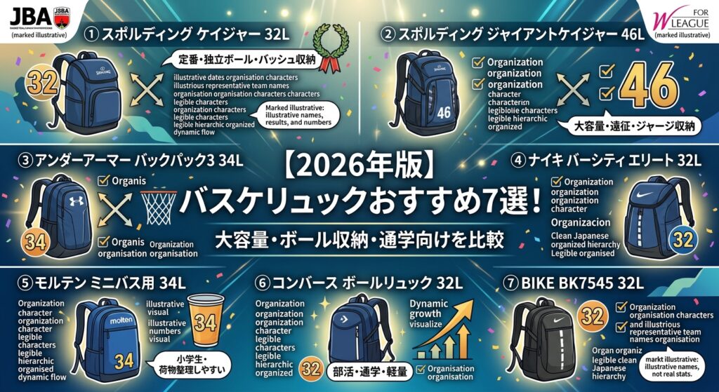 【2026年版】バスケリュックおすすめ7選！大容量・ボール収納・通学向けを比較