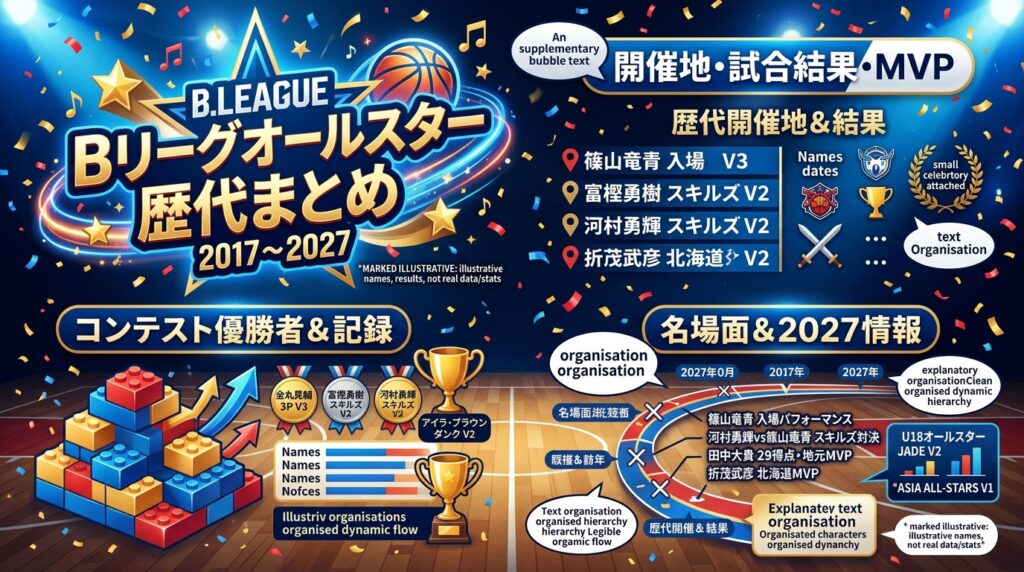 Bリーグオールスター歴代まとめ｜開催地・試合結果・MVP・コンテスト優勝者・名場面を紹介
