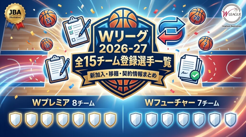 2026-27 Wリーグ全15チーム登録選手一覧｜新加入・移籍・契約情報まとめ